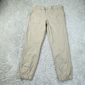 Frank & Eileen Foxrock Cropped Ankle Taper Jogger Pants Khaki Stretch Pockets 4